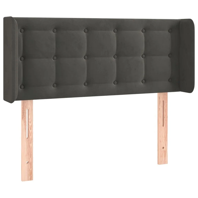 Homgoday Tête de lit à LED gris foncé 93 x 16 x 78/88 cm en velours, tête de lit, tête de lit double, dossier pour lit et canapé Model3123707
