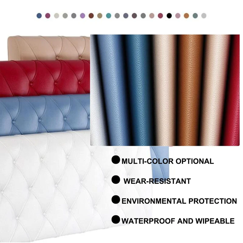 Tête De Lit Pleine Capitonnée En Similicuir Souple Tête De Lit Capitonnée Pour Lit Pleine Grandeur Housse De Soutien Coussin À Utiliser Avec Une Tête De Lit,Blanc,63"/160cm