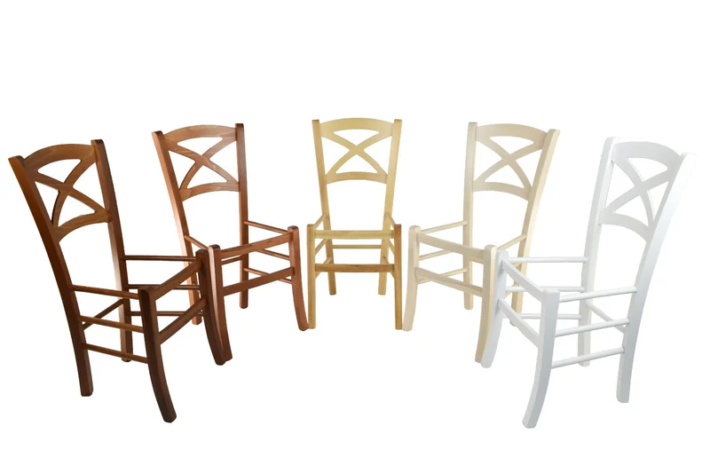 t m c s Tommychairs - Set 2 chaises Cross pour Cuisine, Bar et Salle à Manger, Robuste Structure en Bois de hêtre peindré en Couleur Cerisier et Assise en Paille