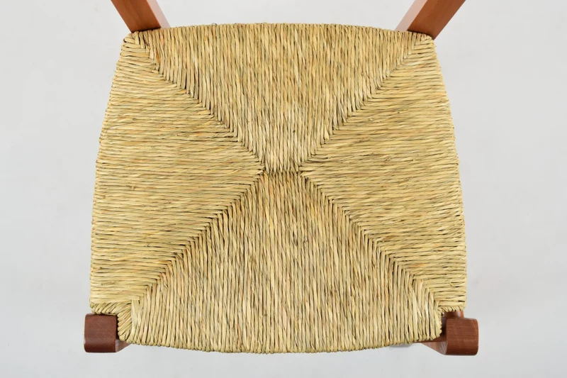 t m c s Tommychairs - Set 2 chaises Cross pour Cuisine, Bar et Salle à Manger, Robuste Structure en Bois de hêtre peindré en Couleur Cerisier et Assise en Paille