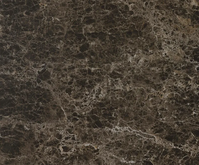 DeLife Table de Salle à Manger Edge Céramique Emperador Extra Lucidato Brun foncé 200-300x100 Piètement en W Finition Effet Titane Extensible