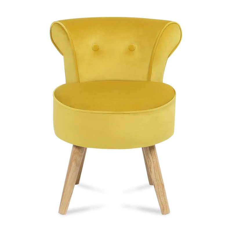 IDMarket - Fauteuil Crapaud en Velours Jaune