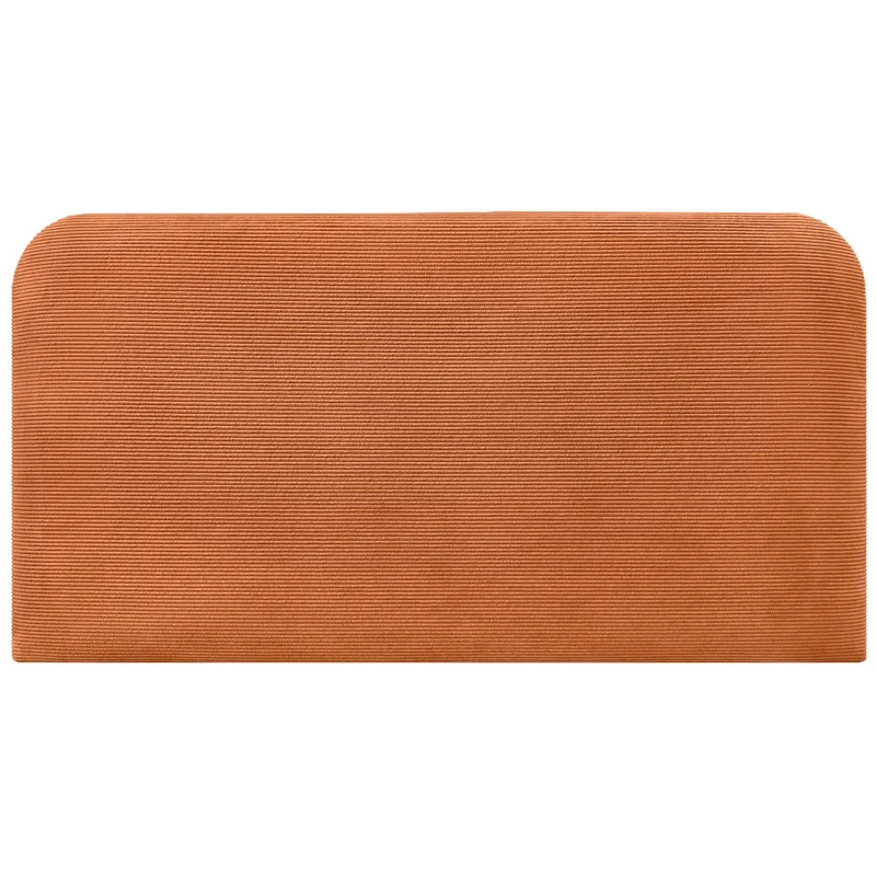 DHOME Tête de Lit Rembourrée Lisse et Courbée 70cm en Velours Côtelé Premium pour Mur Acoustiques Absorbantes Tête de Lit pour Chambre (Orange, 140cm)