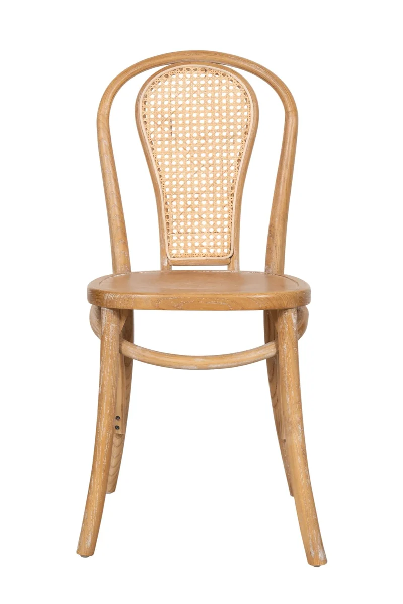Biscottini Chaise cuisine vintage en bois de frêne 43x47x88 cm - Chaises de salle à manger - Chaises de cuisine - Chaises de salle à manger en bois et paille de Vienne - Chaises de salon intérieur