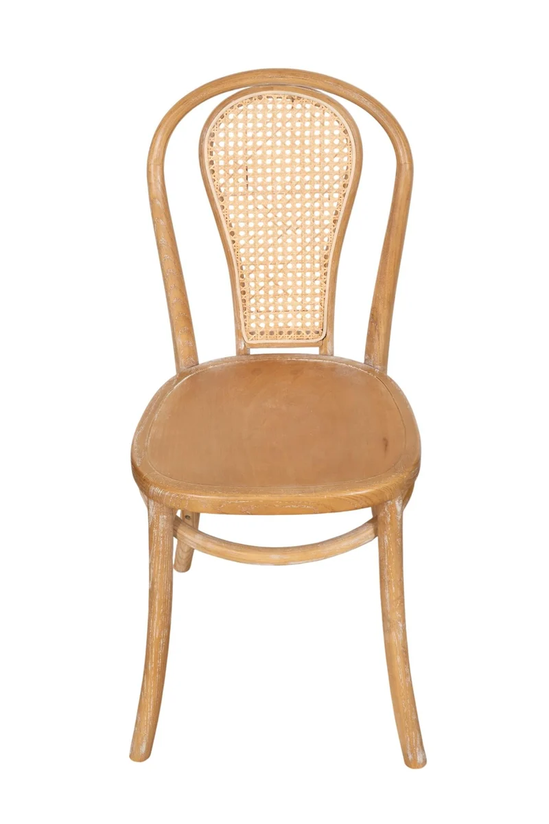 Biscottini Chaise cuisine vintage en bois de frêne 43x47x88 cm - Chaises de salle à manger - Chaises de cuisine - Chaises de salle à manger en bois et paille de Vienne - Chaises de salon intérieur