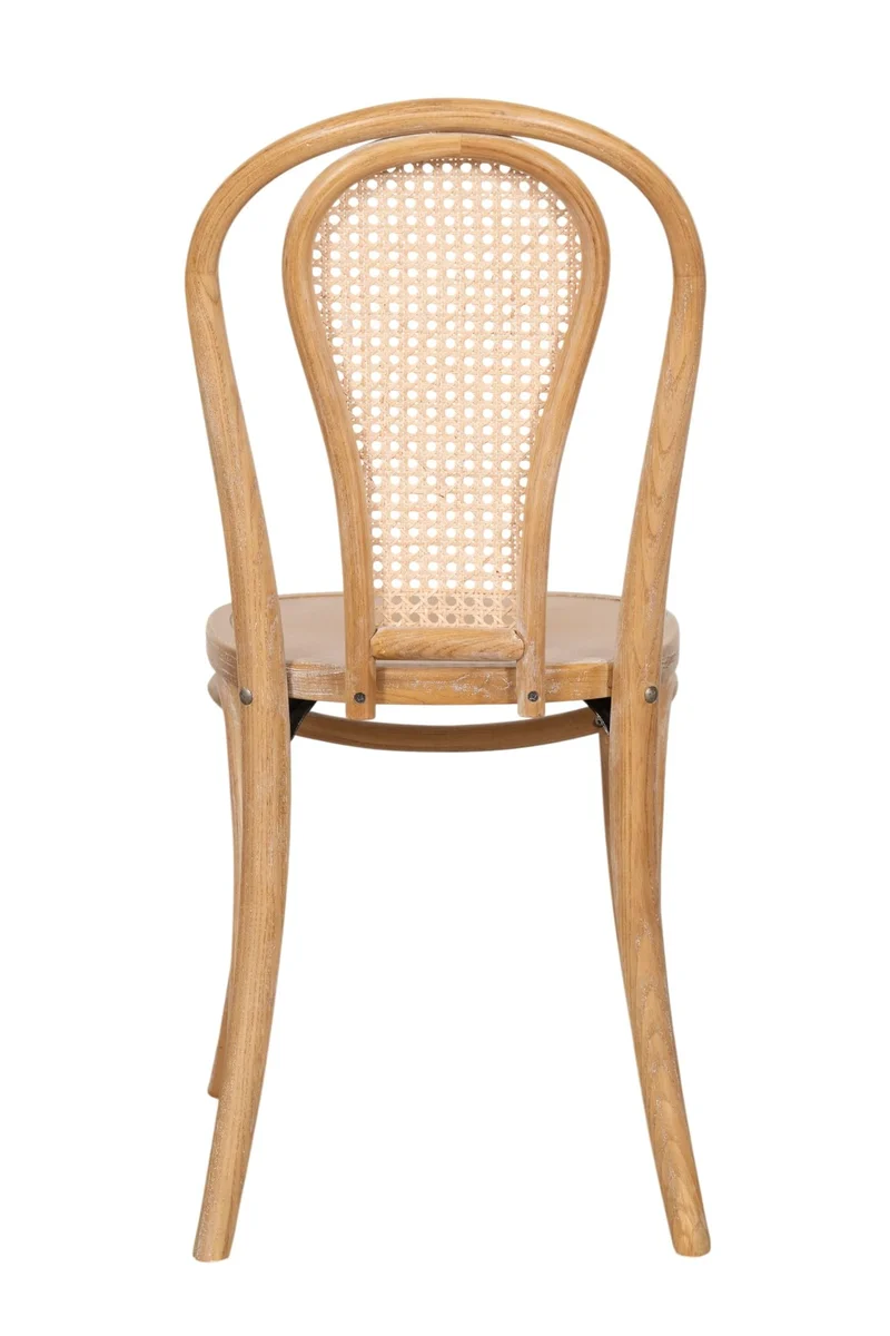Biscottini Chaise cuisine vintage en bois de frêne 43x47x88 cm - Chaises de salle à manger - Chaises de cuisine - Chaises de salle à manger en bois et paille de Vienne - Chaises de salon intérieur