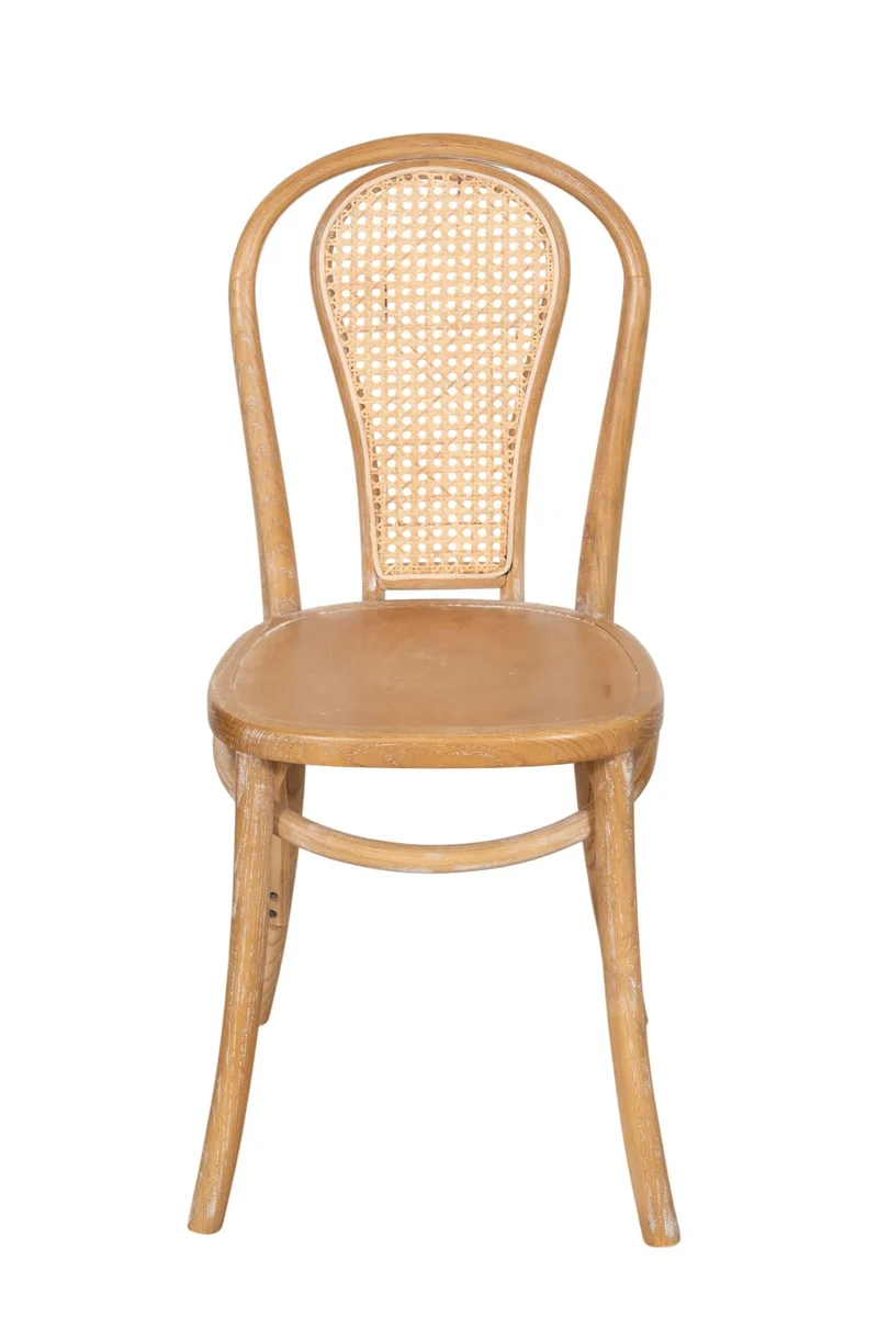 Biscottini Chaise cuisine vintage en bois de frêne 43x47x88 cm - Chaises de salle à manger - Chaises de cuisine - Chaises de salle à manger en bois et paille de Vienne - Chaises de salon intérieur