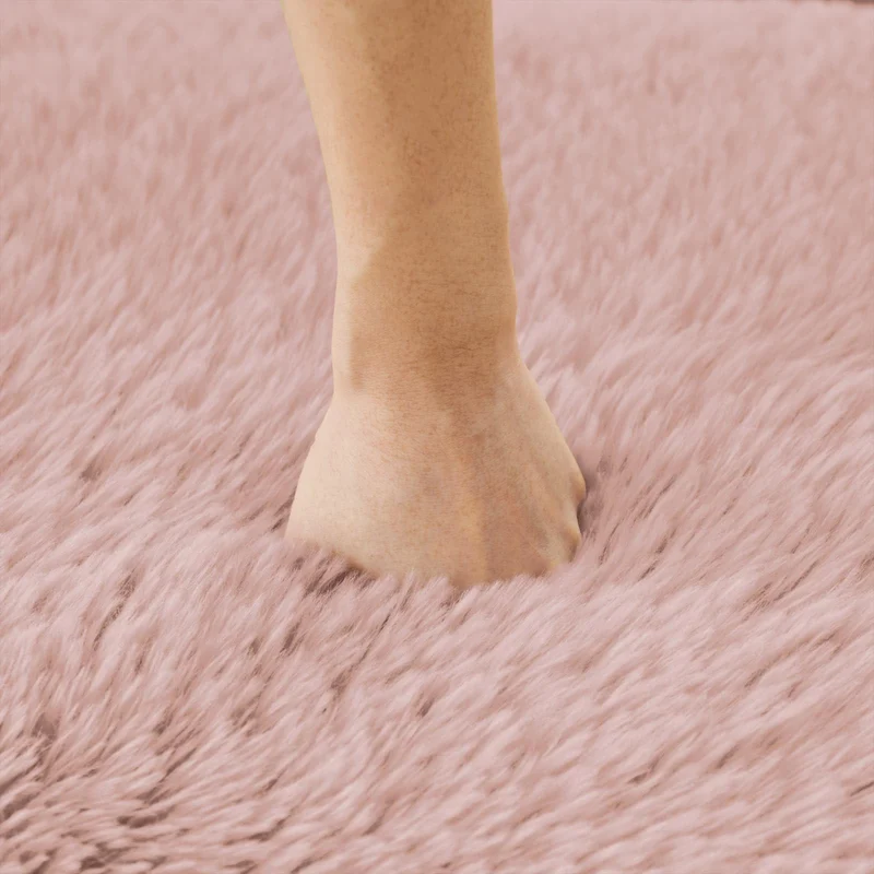 KOMHTOM Canapé Modulaire d'angle en Peluche, Canapé Profond Confortable Moderne pour Salon, Bureau, Rampe Courbée, 291 x 104 x 73cm (Rose)