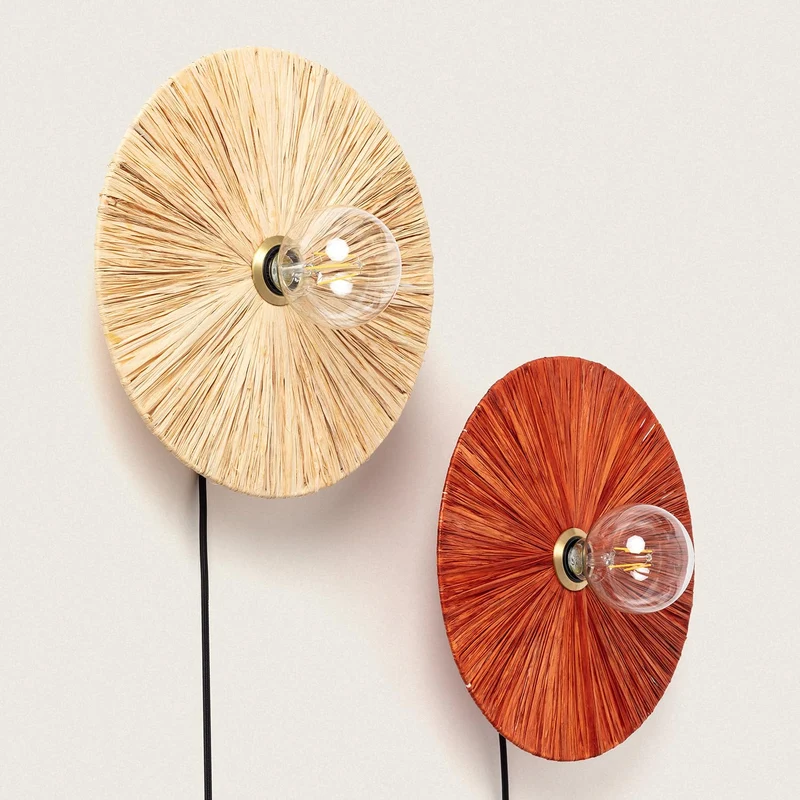 LEDKIA LIGHTING Applique Murale Raphia Kanga Terre cuite E27