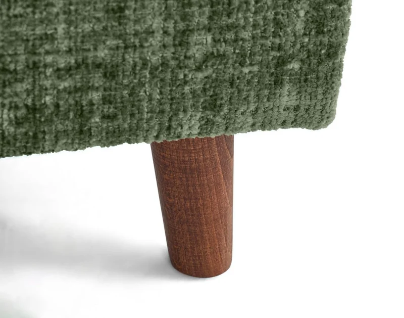 Lisa Design - Rune - canapé Droit 3 Places en Velours texturé, Vert Sauge
