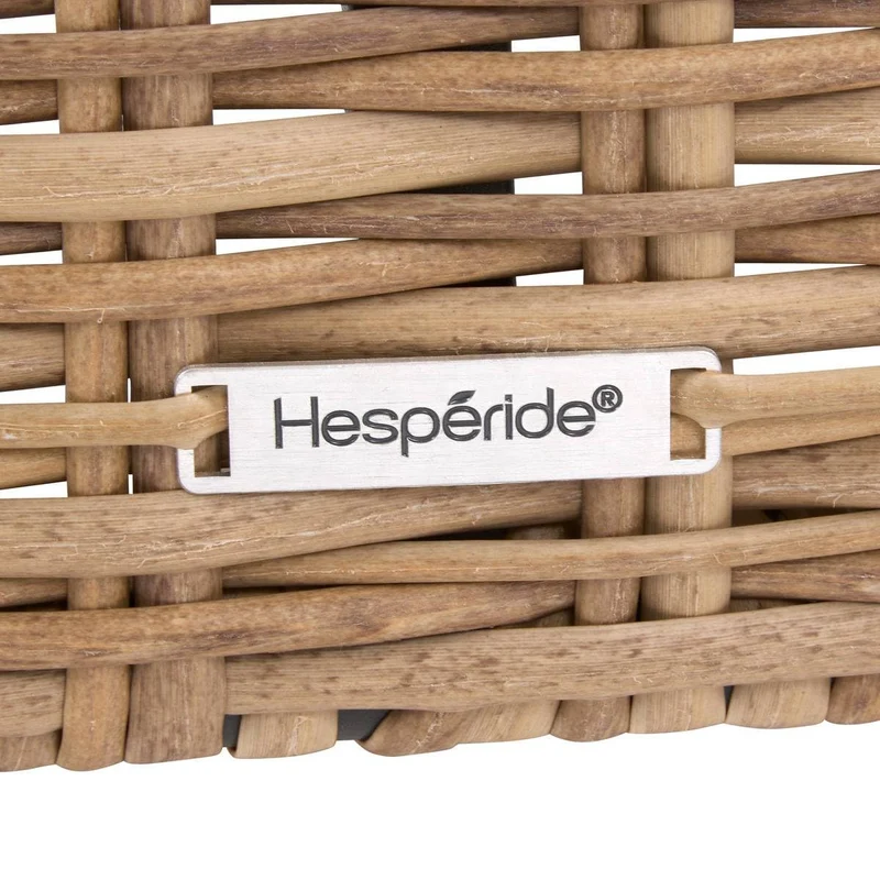 Hespéride - Salon de Jardin Mooréa Savana 5 Places - Anti-Rouille - Résine Tressée - Coussins Déhoussables Déperlants - 1 Canapé, 2 Fauteuils et 1 Table Basse - Mobilier d'Extérieur Jardin, Patio