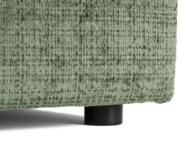 Lisa Design - Collins - canapé Droit 4 Places avec Double méridienne - Assise Profonde - en Velours texturé, Vert