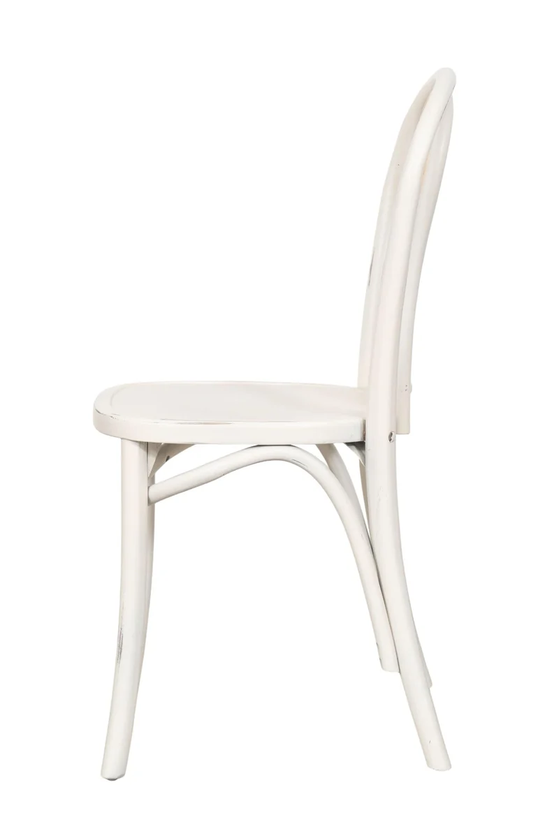 Biscottini Chaise cuisine vintage en bois de frêne 43x47x88 cm - Chaise de salle à manger blanche - Chaises de cuisine - Chaises de salle à manger en bois et paille de Vienne - Chaises de salon