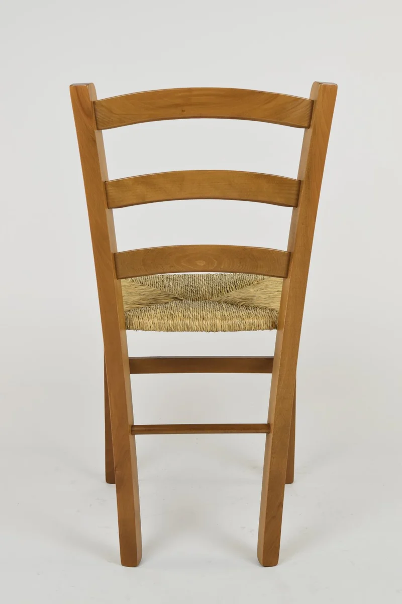 t m c s Tommychairs - Set 4 chaises Venice pour Cuisine, Bar et Salle à Manger, Robuste Structure en Bois de hêtre peindré en Couleur chêne et Assise en Paille