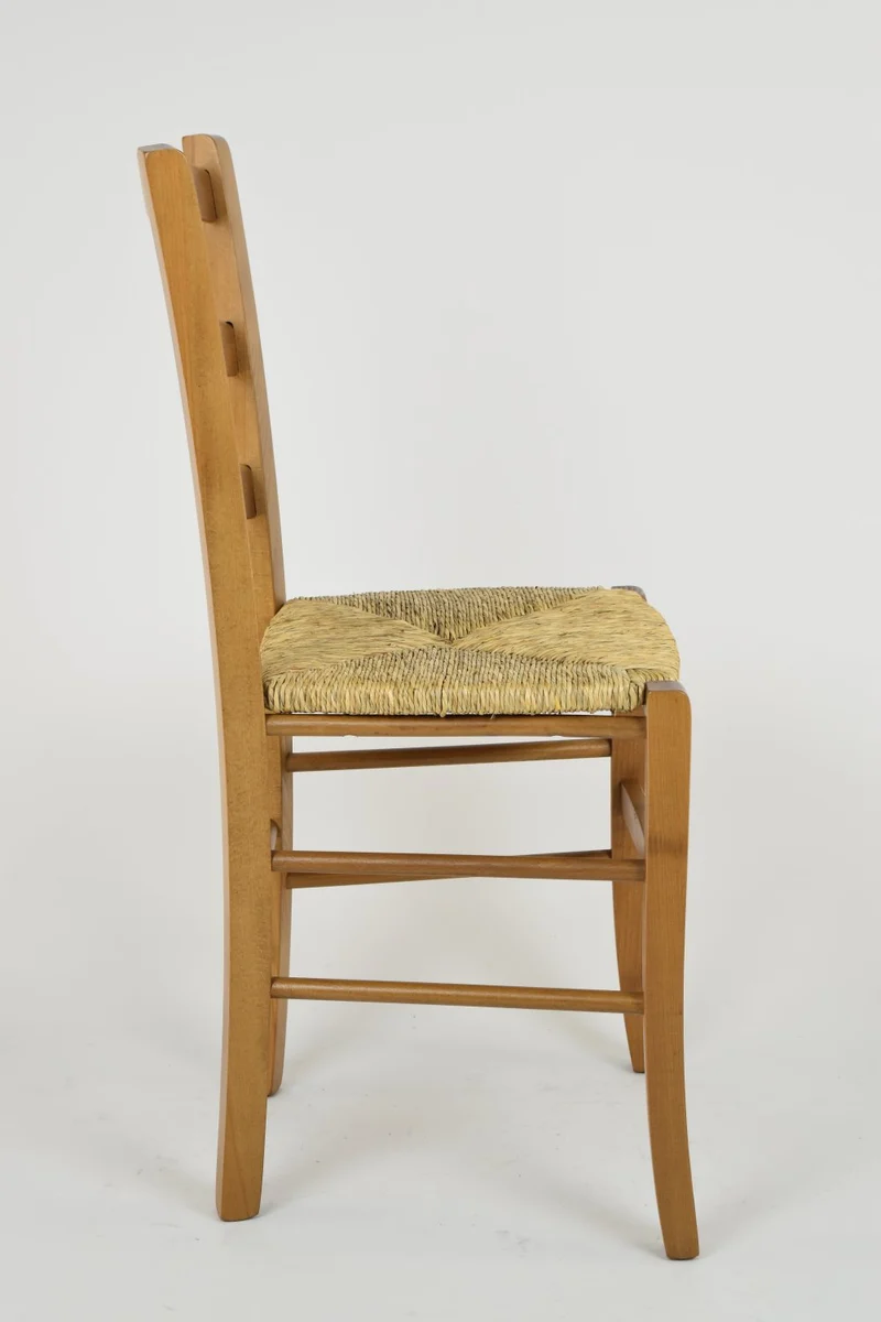 t m c s Tommychairs - Set 4 chaises Venice pour Cuisine, Bar et Salle à Manger, Robuste Structure en Bois de hêtre peindré en Couleur chêne et Assise en Paille