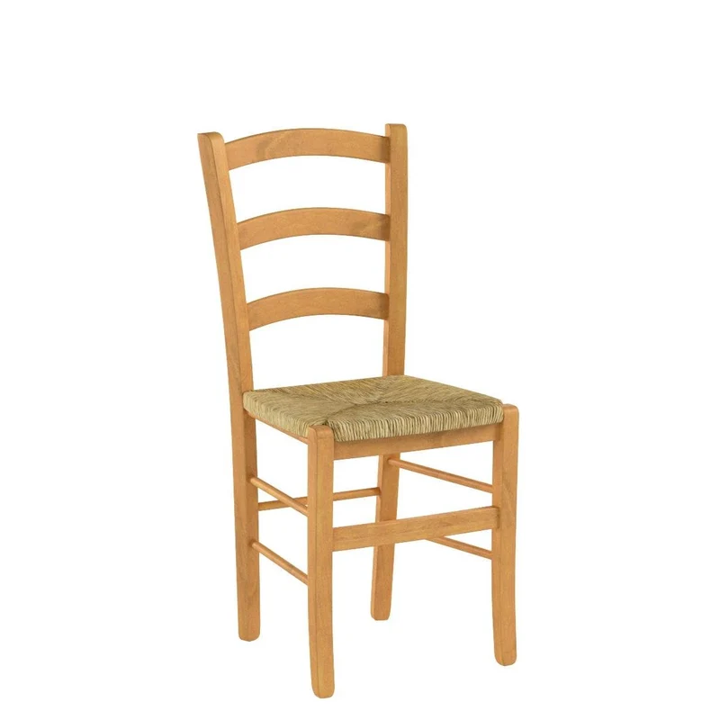 t m c s Tommychairs - Set 4 chaises Venice pour Cuisine, Bar et Salle à Manger, Robuste Structure en Bois de hêtre peindré en Couleur chêne et Assise en Paille
