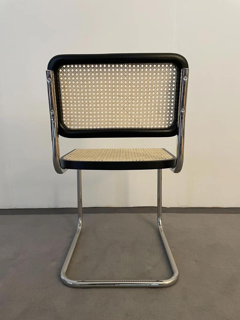 Chaise en Paille de Vienne et Hêtre Naturel Laqué Noir - Generico