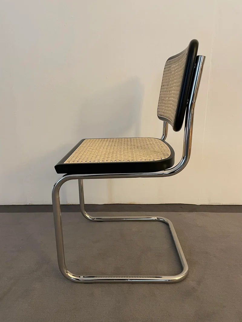 Chaise en Paille de Vienne et Hêtre Naturel Laqué Noir - Generico