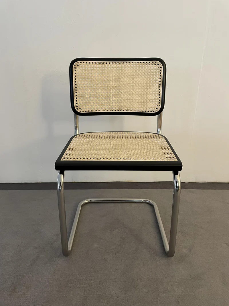 Chaise en Paille de Vienne et Hêtre Naturel Laqué Noir - Generico