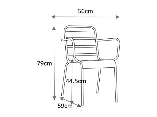 Vente-unique - Lot de 2 fauteuils de Jardin empilables en métal - Terracotta - MIRMANDE de MYLIA