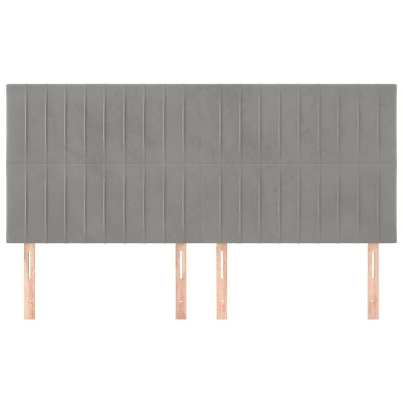 vidaXL Tête de Lit Meubles de Chambre à Coucher Accessoires de Lit Simple Têtes de Cadre de Lit Intérieur Gris Clair 160x5x118/128 cm Velours