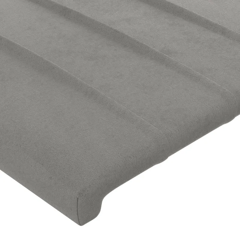 vidaXL Tête de Lit Meubles de Chambre à Coucher Accessoires de Lit Simple Têtes de Cadre de Lit Intérieur Gris Clair 160x5x118/128 cm Velours