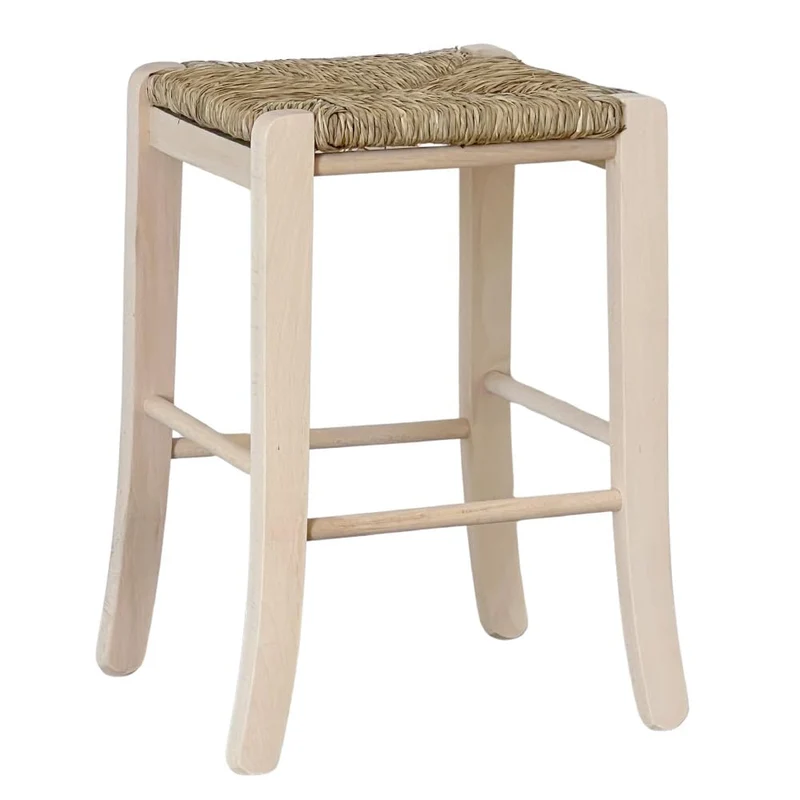 OKAFFAREFATTO MADDALONI Tabouret bas h 47 cm en bois à peindre carré pieds en sabre