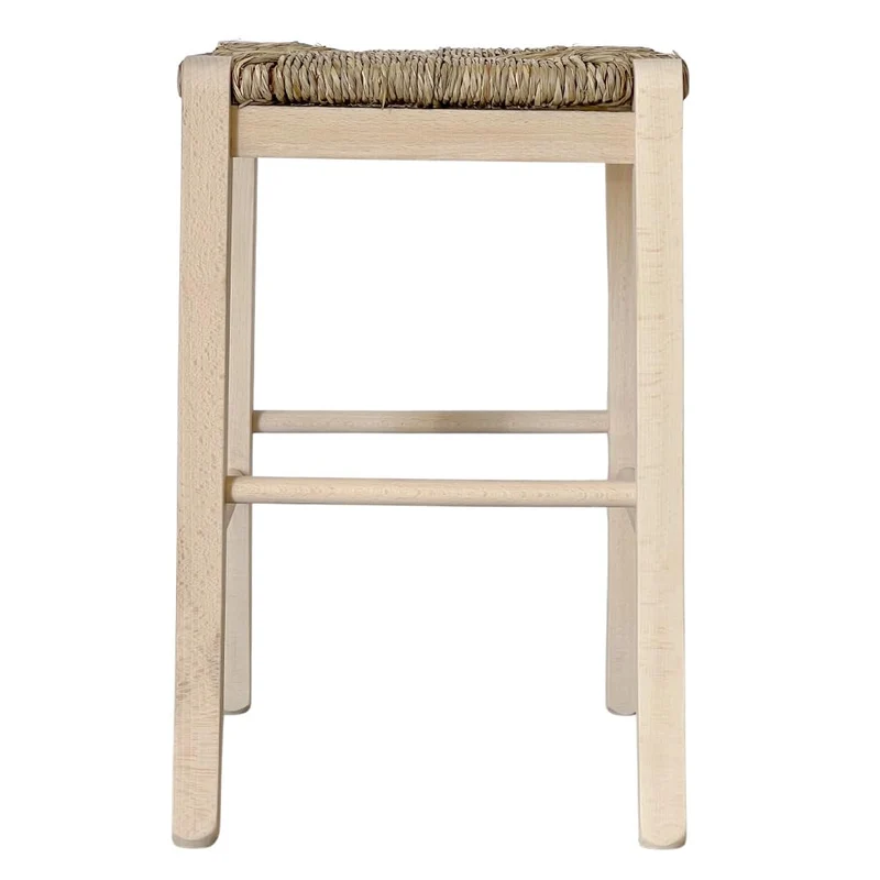 OKAFFAREFATTO MADDALONI Tabouret bas h 47 cm en bois à peindre carré pieds en sabre