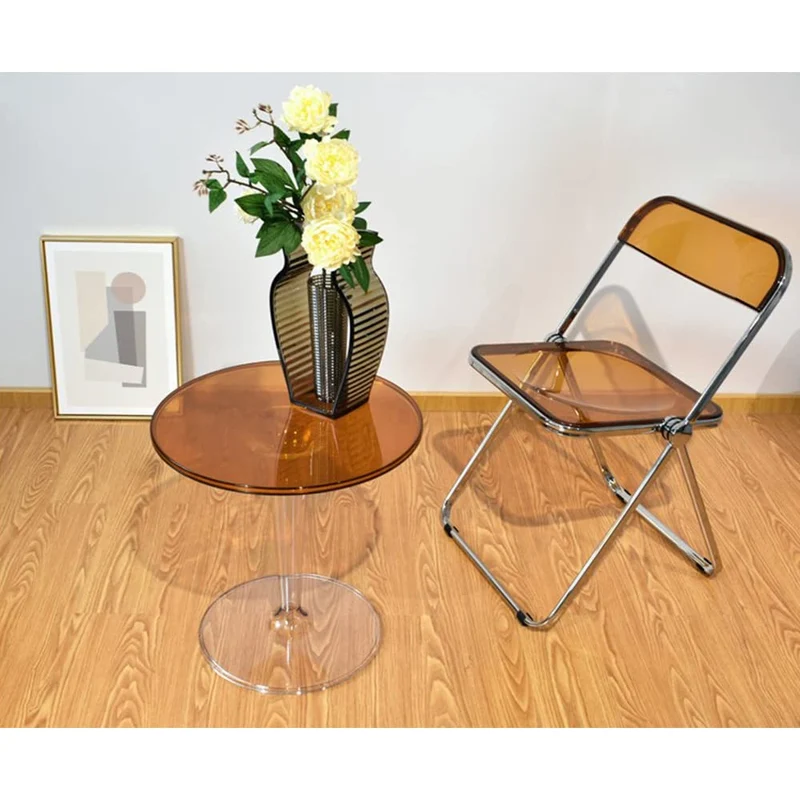 OHMG Chaise Pliante Moderne en Acrylique Transparent,Chaise Pliante empilable en Cristal,Siège de Salon en Plastique PC,Empilable Cadre chromé et Chaise Pliable,pour Banquet Conférence Fête