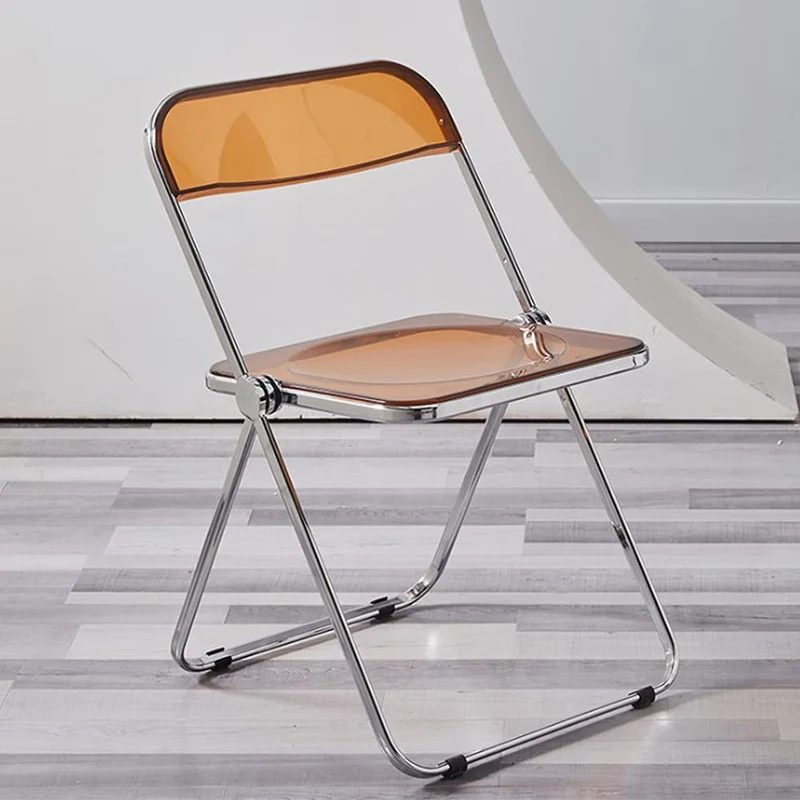 OHMG Chaise Pliante Moderne en Acrylique Transparent,Chaise Pliante empilable en Cristal,Siège de Salon en Plastique PC,Empilable Cadre chromé et Chaise Pliable,pour Banquet Conférence Fête