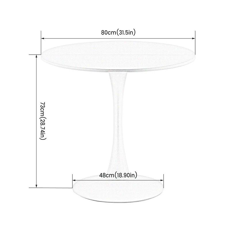 buybyroom Table à Manger Ronde Moderne scandinave - Petite Table Minimaliste pour Cuisine, Salle à Manger et Salon - Noir