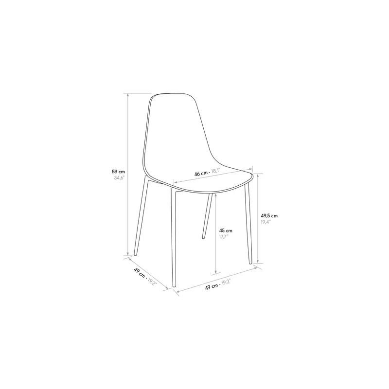 PAZZO DESIGN Chaise Alix set de 4 chaises (Taupe )