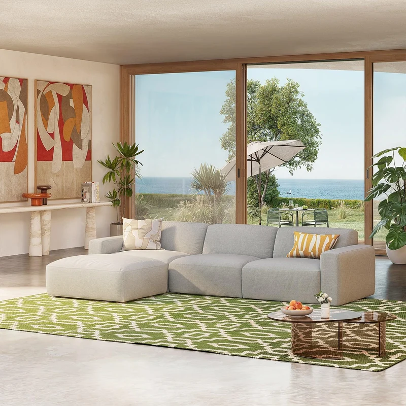 Habitat - Chauffeuse en Tissu - Gris Perle Cremi