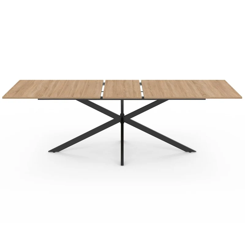 IDMarket - Table à Manger Extensible Rectangle Alix 8-12 Personnes Pied araignée Bois et Noir 200-240 cm