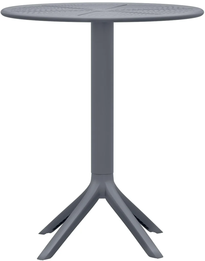 CLP Table Lacota Ø 60 cm I Table de Jardin résistante aux intempéries et aux UV I Table Ronde de Balcon en polypropylène Durable, Couleur:Anthracite