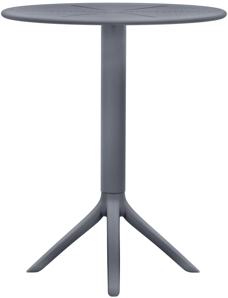 CLP Table Lacota Ø 60 cm I Table de Jardin résistante aux intempéries et aux UV I Table Ronde de Balcon en polypropylène Durable, Couleur:Anthracite
