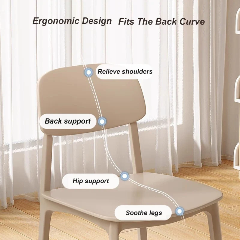 lyxamjrzyp Lot 4 Chaises, Chaise Plastique D'intérieur/extérieur Empilables, Chaise Cuisine Lot de 4 pour Salon, Salle À Manger, Chambre À Coucher, Cuisine(Black)