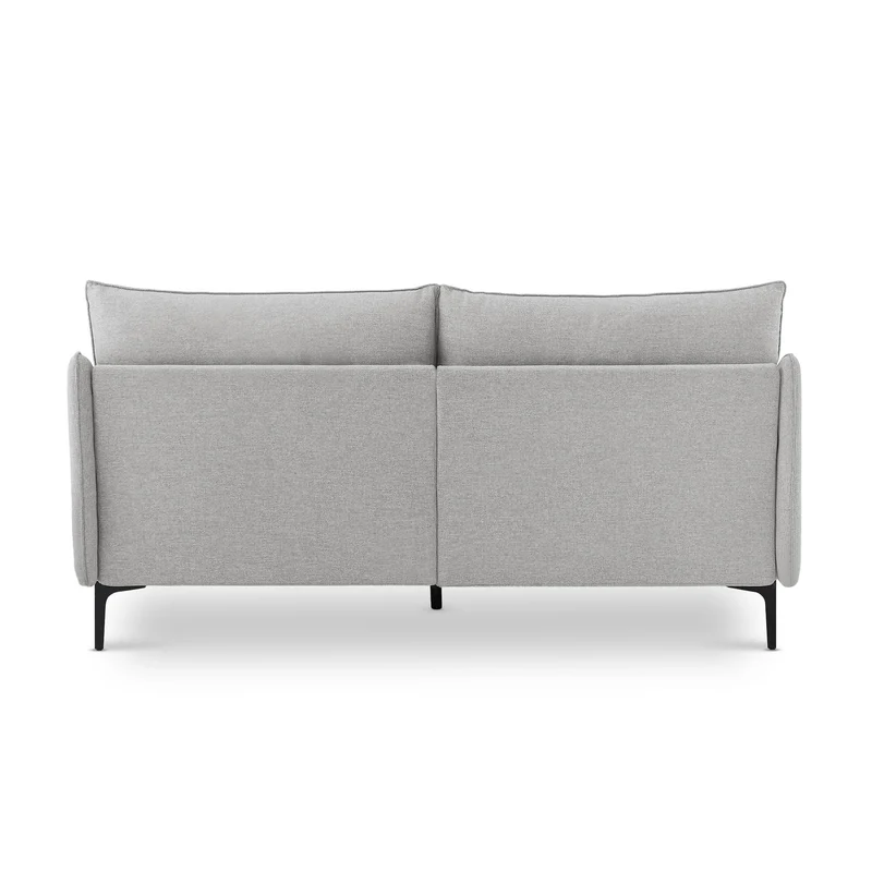 Sicaan Canapé 2 Places Industriel Sasha en Tissu Gris Clair – Droit Compact et Élégant – Sofa Moderne Style Urbain Chic et Confortable pour Salon, Bureau ou Appartement – 173 x 85 x 86 cm