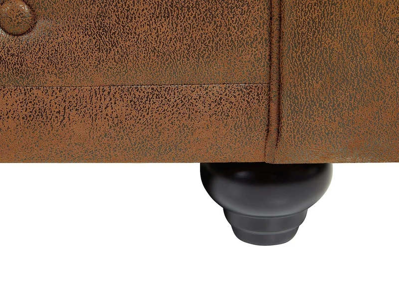 Vente-unique - Fauteuil Chesterfield en Microfibre Aspect Cuir Vieilli
