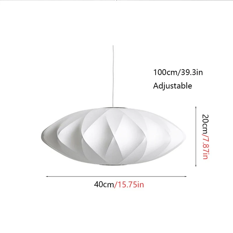 HHOZsafety Lampe Suspendue en Forme de Lanterne Blanche, Lampe de Plafond Moderne en Soie pour Salon, Chambre à Coucher, hôtel, Hall, café, décoration (Blanc B40cm)
