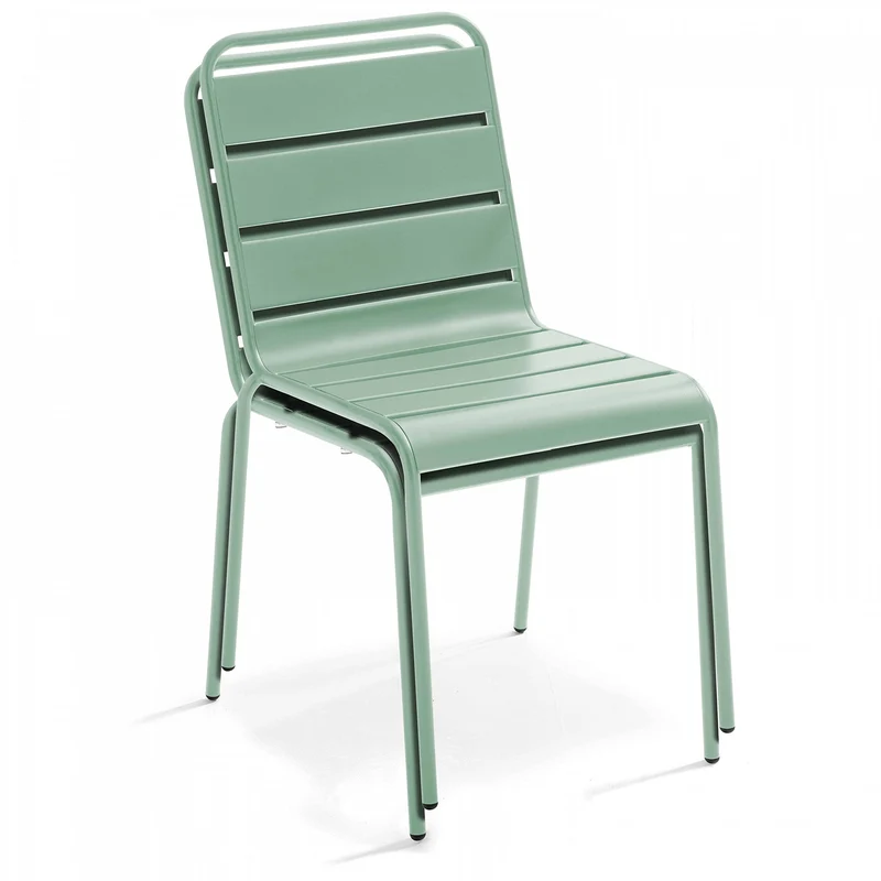 Oviala Chaise de Jardin en métal Vert Sauge - Palavas