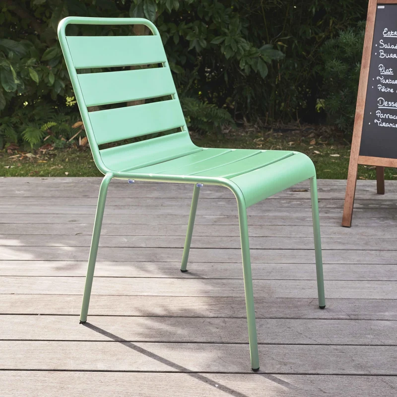 Oviala Chaise de Jardin en métal Vert Sauge - Palavas
