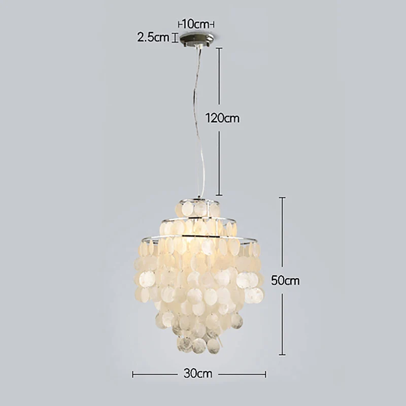 Lustre contemporain en coquille blanche nacrée pour chambre à coucher, salon, salle à manger, café, bar, couloir, décoration moderne E27