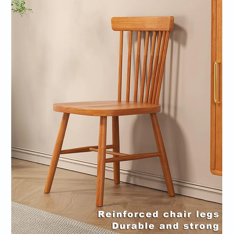 Chaises De Salle À Manger en Bois Massif – Chaises De Cuisine Windsor Farmhouse avec Dossier À Barreaux, Chaise D'appoint sans Accoudoirs for Salon, Salle À Manger, Restaurant, Montage Facile(Wood)