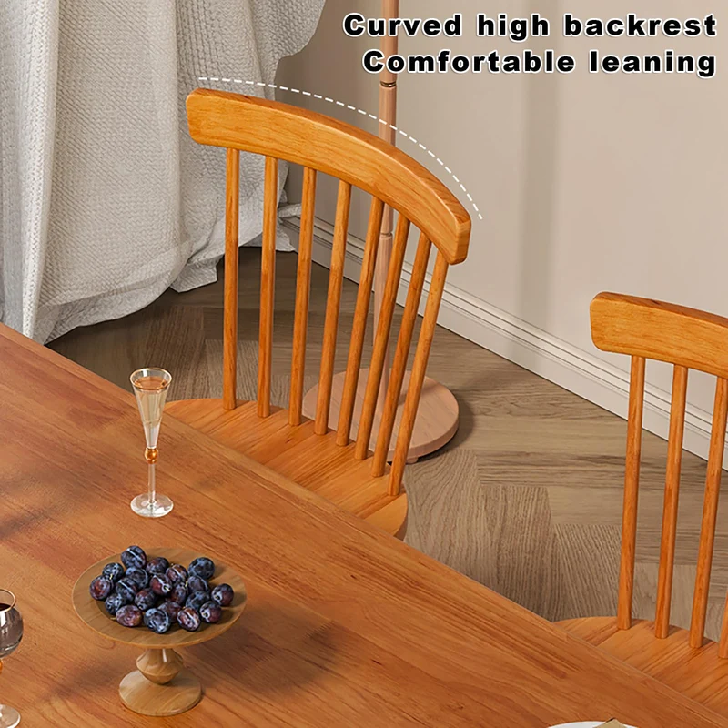 Chaises De Salle À Manger en Bois Massif – Chaises De Cuisine Windsor Farmhouse avec Dossier À Barreaux, Chaise D'appoint sans Accoudoirs for Salon, Salle À Manger, Restaurant, Montage Facile(Wood)