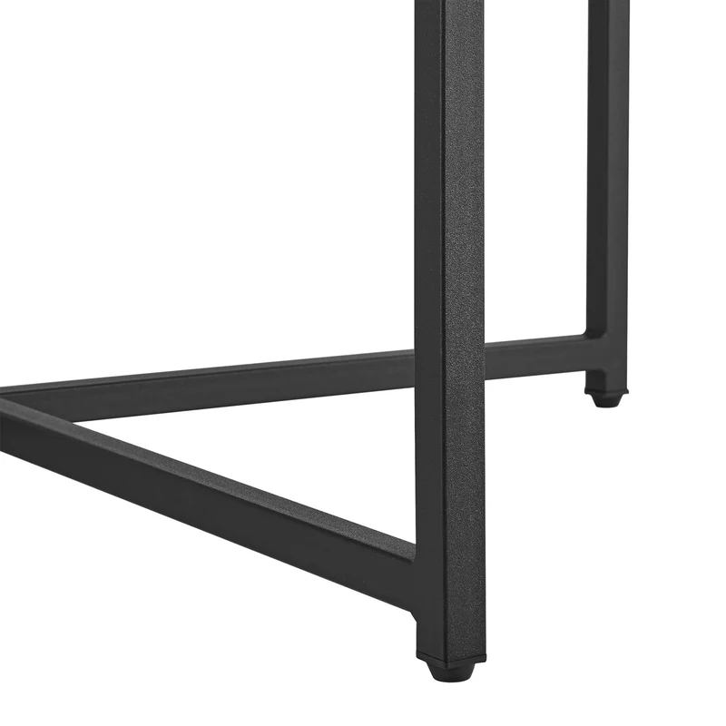 [en.casa] Table Basse pour Salon Meuble Rond Design pour Intérieur Panneau de Particules Mélaminé Acier Revêtu par Poudre 45 x 80 cm Noir Marbre Noir