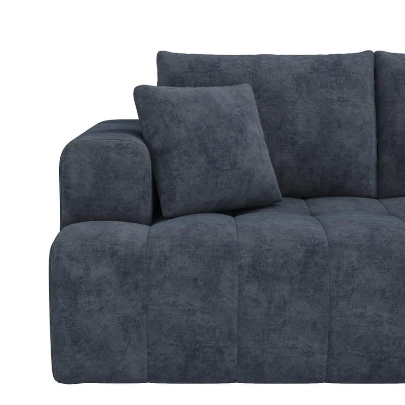 Cayipng Canapé d'angle modulaire, canapé nuage, canapé 3 places, canapé transformable, tissu chenille, librement combinable, pas besoin de montage (Bleu)