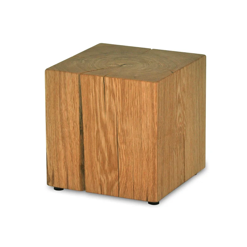 MS FACTORY Bloc de Chêne Massif - Cube en Bois - Rondin de Bois - Bout de Canapé, Colonne de Decoration, Support en Bois, Table Basse Bois, Piédestal pour Fleurs, Table de Chevet - 35 x 35 x 100 cm