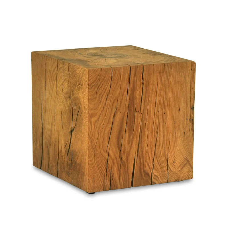 MS FACTORY Bloc de Chêne Massif - Cube en Bois - Rondin de Bois - Bout de Canapé, Colonne de Decoration, Support en Bois, Table Basse Bois, Piédestal pour Fleurs, Table de Chevet - 35 x 35 x 100 cm