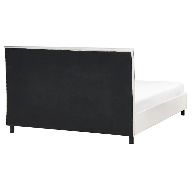 Lit Double en Tissu Beige 160 x 200 cm Confortable et Elégant pour Chambre au Style Moderne ou Scandinave Beliani